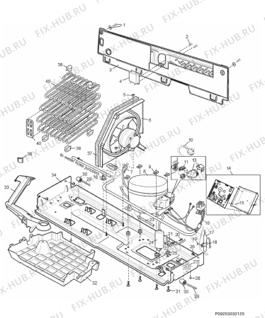 Взрыв-схема холодильника Electrolux ENL60700X - Схема узла Section 9