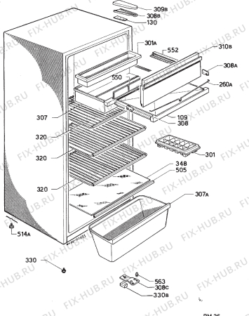 Взрыв-схема холодильника Castor CF417 - Схема узла Housing 001