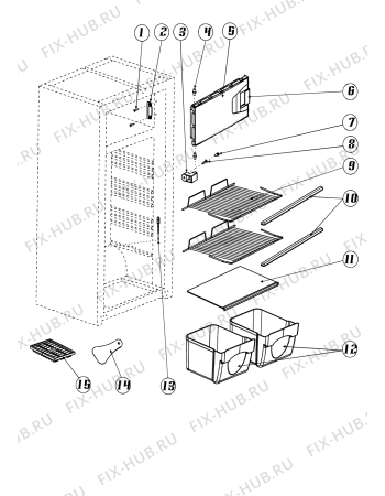 Взрыв-схема холодильника Indesit SD125 (F050042) - Схема узла