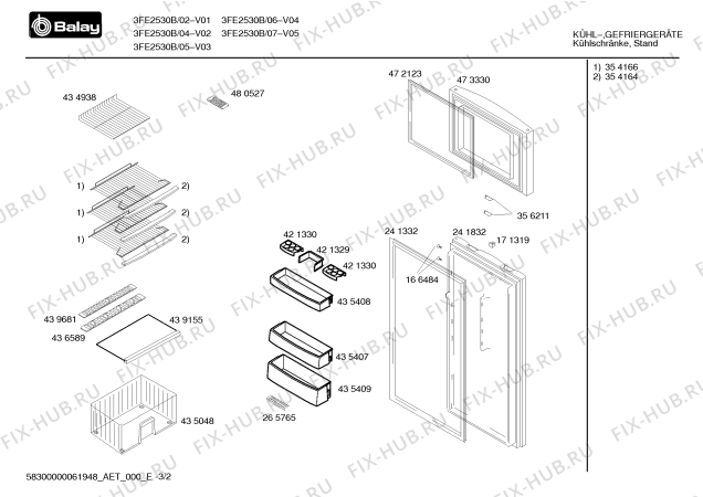 Схема №1 4FE3520A с изображением Дверь для холодильной камеры Bosch 00241832