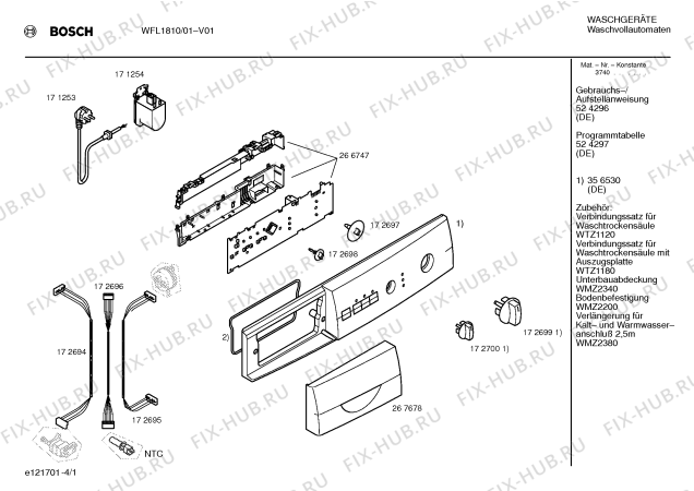Схема №1 WFL1810 Maxx с изображением Панель управления для стиральной машины Bosch 00356530