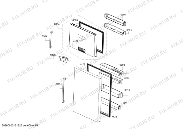 Схема №2 KDN64VW20A Bosch с изображением Шарнир для холодильной камеры Bosch 00625149