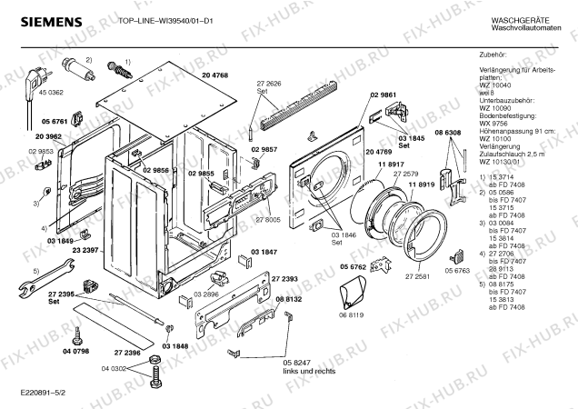 Взрыв-схема стиральной машины Siemens WI39540 TOPLINE - Схема узла 02