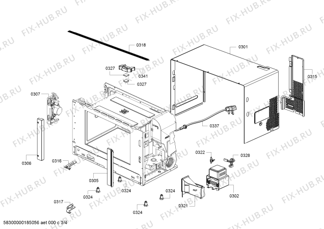 Взрыв-схема плиты (духовки) Siemens BF834RGW1 - Схема узла 03