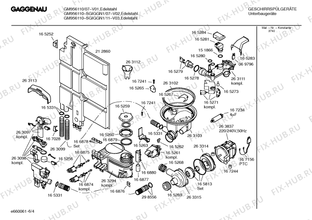 Взрыв-схема посудомоечной машины Gaggenau SGIGGN1 GM956110 - Схема узла 04