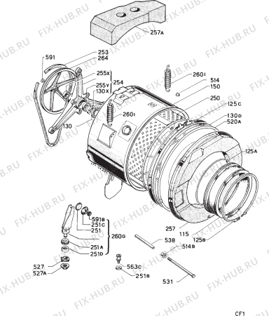 Взрыв-схема стиральной машины Privileg 022824 7 - Схема узла Functional parts 267