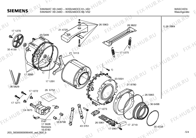 Схема №2 WXB248DEE SIWAMAT XB 248D с изображением Инструкция по эксплуатации для стиралки Siemens 00591423