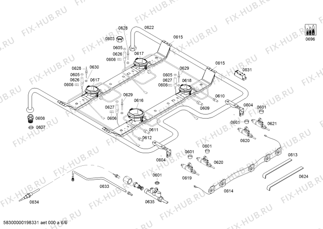 Взрыв-схема плиты (духовки) Bosch HGA345255Q - Схема узла 06