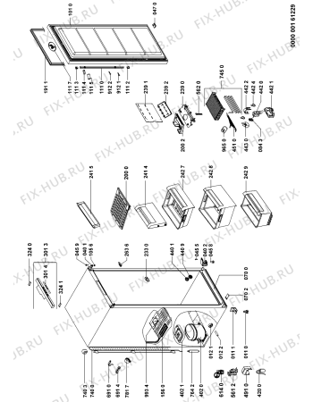 Схема №1 AFG 8255 NF/IX с изображением Элемент корпуса для холодильной камеры Whirlpool 480132101073