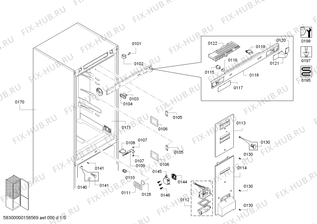 Схема №2 KGN39XK11R с изображением Вентиляционный канал для холодильной камеры Bosch 00705693
