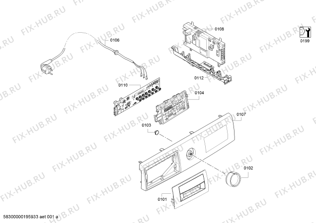 Схема №1 WTB86202IN с изображением Панель управления для сушилки Bosch 11022003