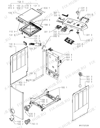 Схема №1 ITWD61252WFR с изображением Модуль (плата) для стиралки Whirlpool 488000520395