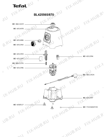 Схема №1 BL425565/870 с изображением Корпусная деталь для электромиксера Tefal MS-651478