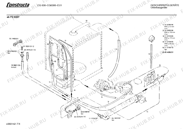 Схема №1 CG6300 CG630 с изображением Панель для посудомойки Bosch 00112811