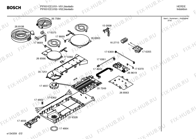 Схема №1 PIF651EEU с изображением Стеклокерамика для духового шкафа Bosch 00218834