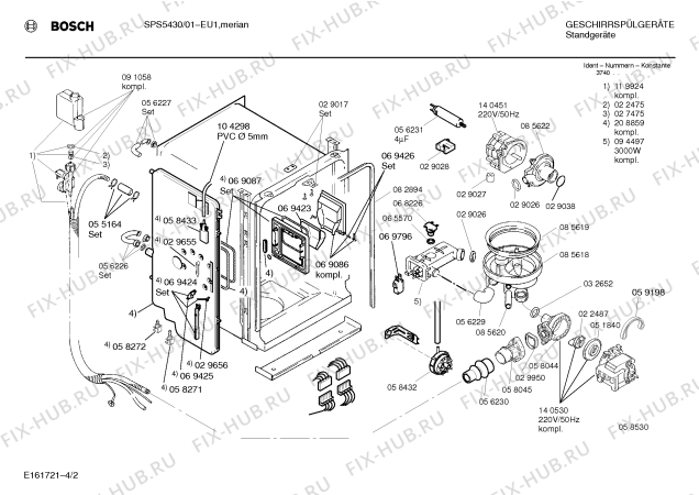 Схема №1 SPS5430 с изображением Панель для посудомойки Bosch 00285239