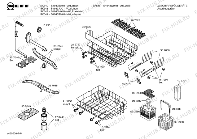 Взрыв-схема посудомоечной машины Neff S4943S0, SK541 - Схема узла 06