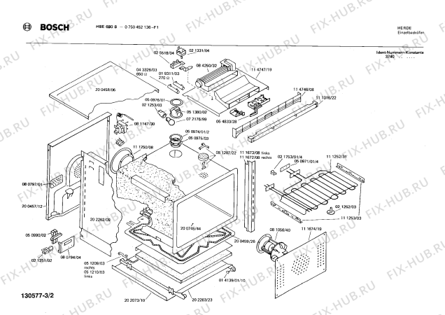 Взрыв-схема плиты (духовки) Bosch 0750452136 HBE680B - Схема узла 02