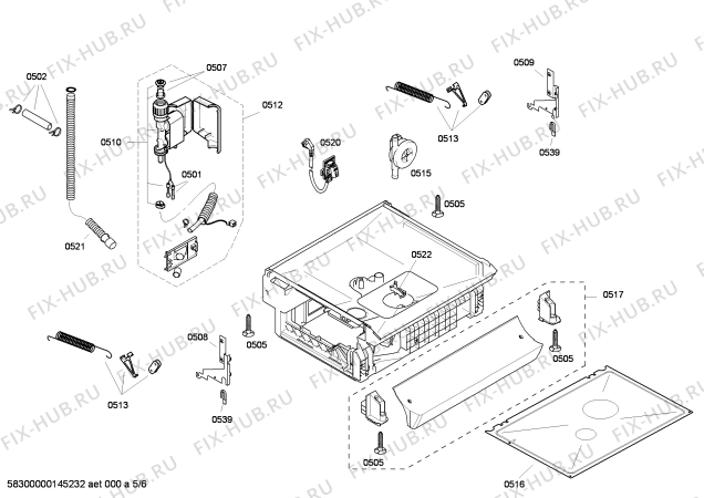 Взрыв-схема посудомоечной машины Bosch SGS44E28II - Схема узла 05