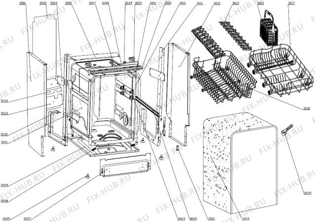 Схема №1 KGI600W (176356, WQP12-9026A) с изображением Сенсорная панель для электропосудомоечной машины Gorenje 194278
