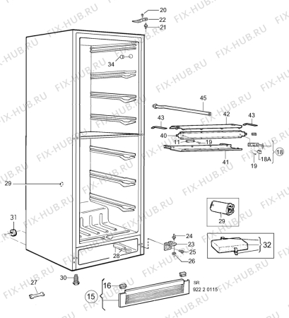 Взрыв-схема холодильника Electrolux EU3103K - Схема узла C10 Cabinet