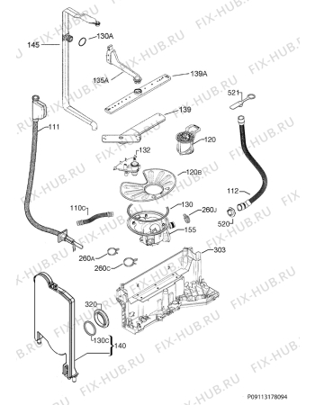 Взрыв-схема посудомоечной машины Zanussi ZDV91400FA - Схема узла Hydraulic System 272