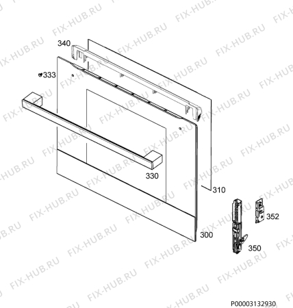 Взрыв-схема плиты (духовки) Zanussi ZOS35902XU - Схема узла Door