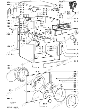 Схема №1 AWM 5104/3 с изображением Декоративная панель для стиральной машины Whirlpool 481245213681