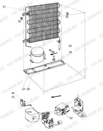 Взрыв-схема холодильника Novamatic TF115-IB - Схема узла Cooling system 017