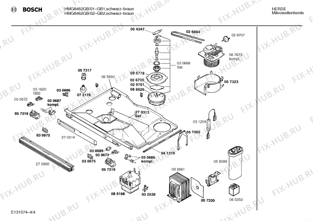 Взрыв-схема микроволновой печи Bosch HMG8462GB - Схема узла 04