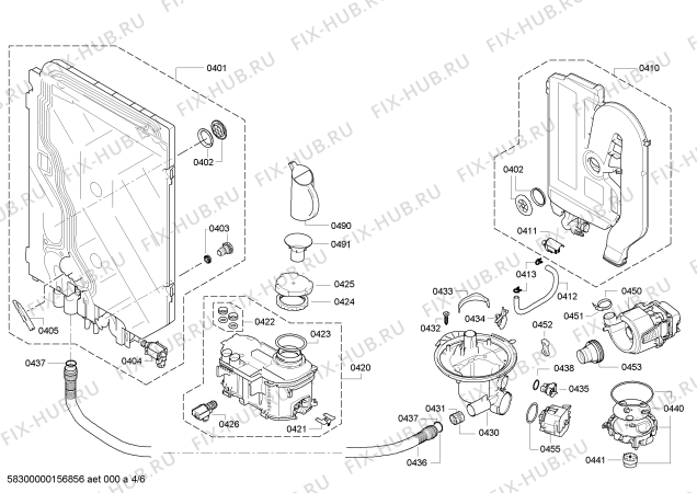 Взрыв-схема посудомоечной машины Bosch SMS53M42FF - Схема узла 04