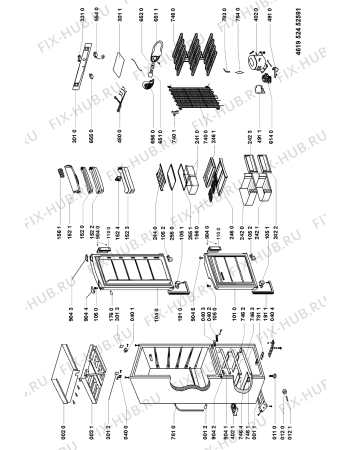 Схема №1 ARC 5560/AL с изображением Шарнир для холодильника Whirlpool 481241719253