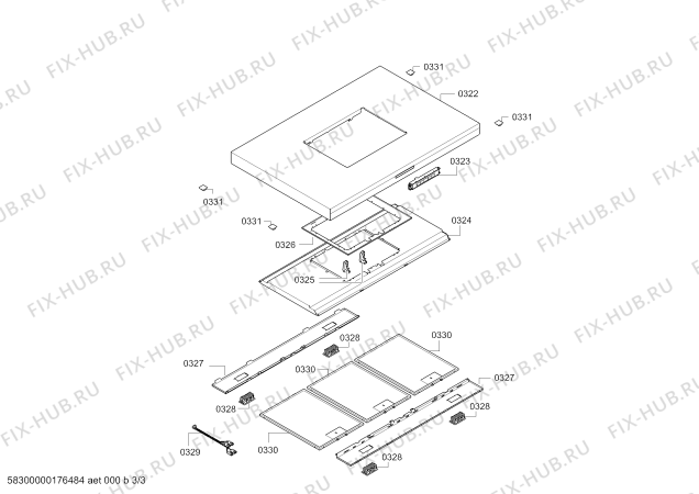 Взрыв-схема вытяжки Siemens LF98BC542 Siemens - Схема узла 03