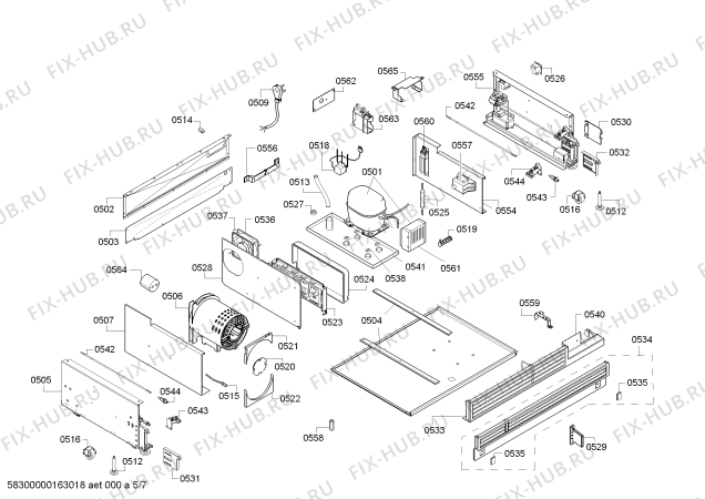 Схема №1 CIR36MIIL1 K 1911 VI с изображением Плата для холодильной камеры Bosch 00711053