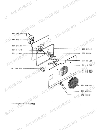 Взрыв-схема плиты (духовки) Aeg B600DG-M - Схема узла Section 5