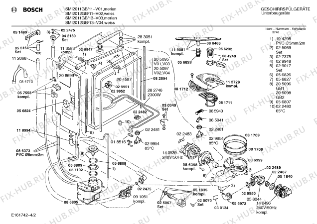 Взрыв-схема посудомоечной машины Bosch SMI2011GB - Схема узла 02