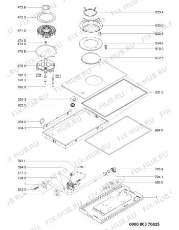 Схема №1 AKT 351/IX с изображением Затычка для плиты (духовки) Whirlpool 480121103225