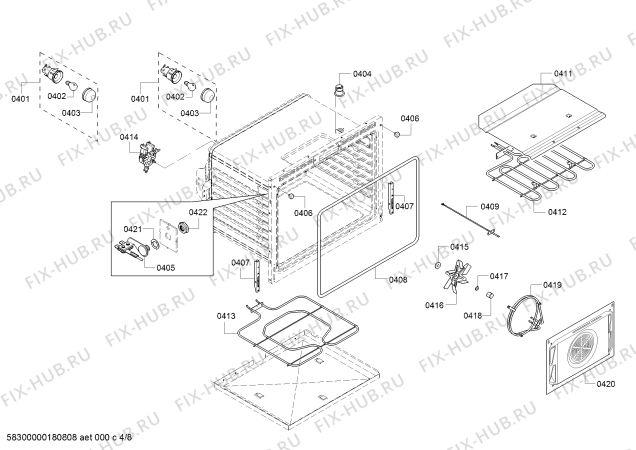Взрыв-схема плиты (духовки) Bosch HDI8054U Bosch - Схема узла 04