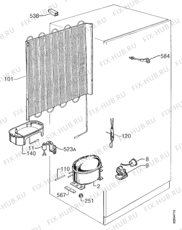 Взрыв-схема холодильника Arthurmartinelux AR7535D - Схема узла Cooling system 017