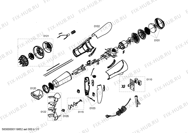 Схема №1 SK8370 ION-PRO 2000 с изображением Крышка кнопки для фена Bosch 00427738