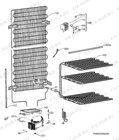 Взрыв-схема холодильника Aeg S71360KG - Схема узла Cooling system 017