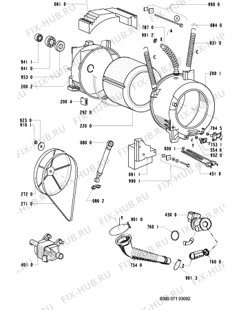 Схема №1 AWP 071 с изображением Обшивка для стиралки Whirlpool 481945328093