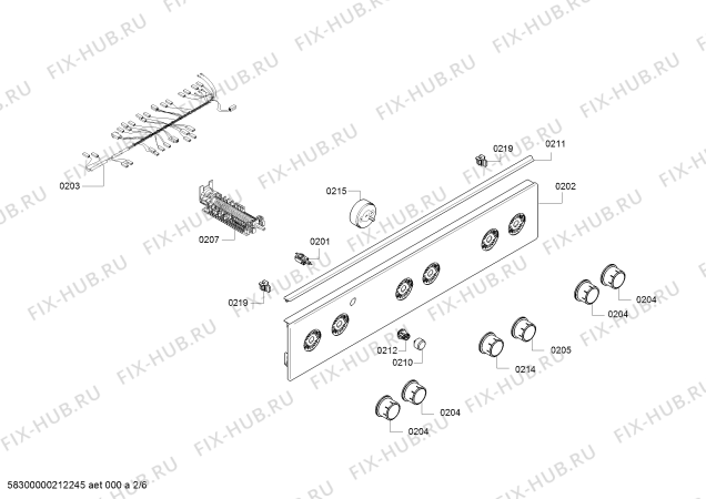 Взрыв-схема плиты (духовки) Bosch HGL128I20R - Схема узла 02