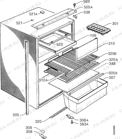 Взрыв-схема холодильника Rex FI161FR - Схема узла Housing 001