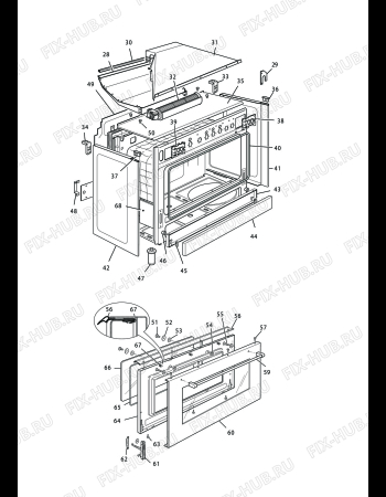 Взрыв-схема плиты (духовки) DELONGHI PEMX 965/1 - Схема узла 2