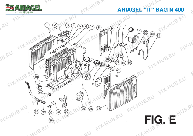 Схема №2 BAGN 400 с изображением Панель для кондиционера DELONGHI 710044