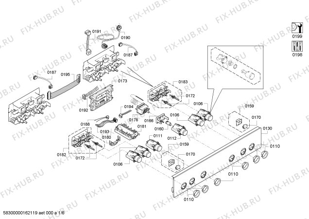 Схема №1 HEA33B560 с изображением Часы для духового шкафа Bosch 00656710