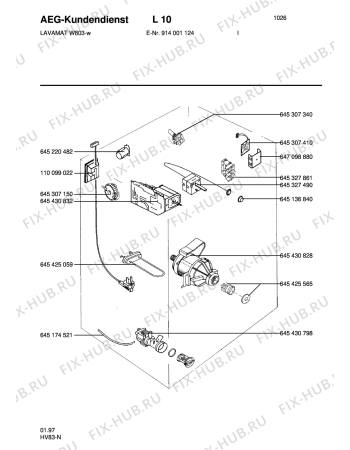 Взрыв-схема стиральной машины Aeg LAVW803-W I - Схема узла Electrical equipment