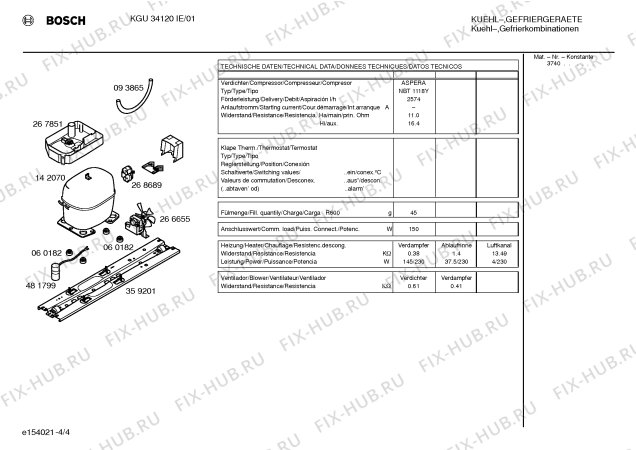 Взрыв-схема холодильника Bosch KGU34120IE - Схема узла 04