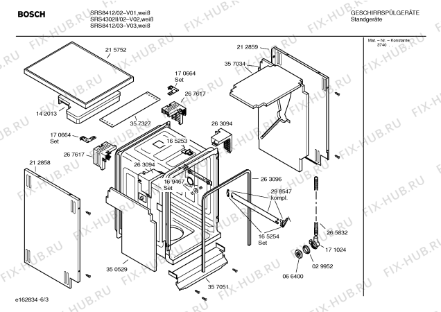 Схема №2 SRS8412, Exclusiv с изображением Передняя панель для посудомойки Bosch 00357424